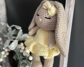 Crochet Bunny Rabbit Doll, Baby Toys, Baby Shower Gift, Toddler Toys 2 Year Old, Easter Bunny