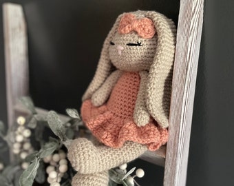 Crochet Bunny Rabbit Doll, Baby Toys, Baby Shower Gift, Toddler Toys 2 Year Old, Easter Bunny