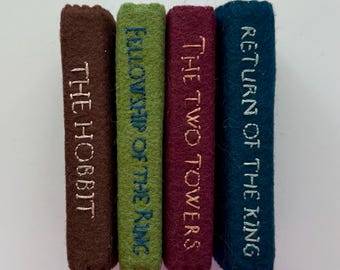 Handmade Felt LOTR Book Set | Fantasy Book Decor | Cozy Nerdy Shelf Decor