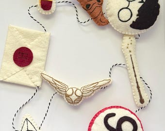 Wizard School Inspired Felt Garland | Cozy Fantasy Decor
