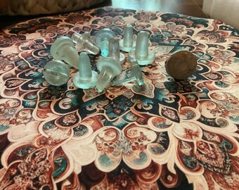 Tapones de vidrio antiguos para botellas, 11 tamaños diferentes.