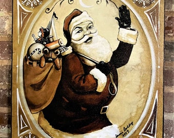 Vintage Green Santa