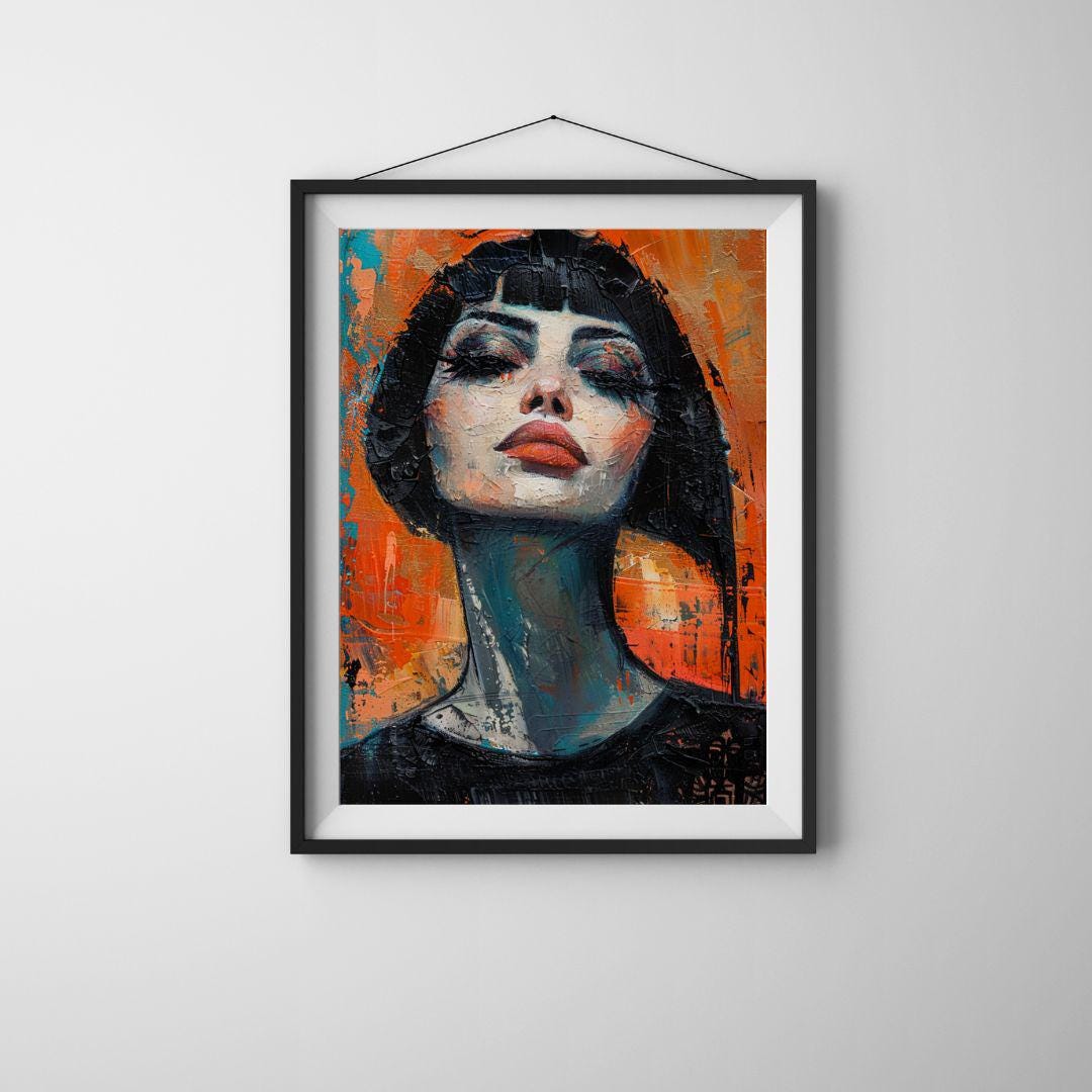 Abstract Woman Portrait Wall Art Print | Digital Download Poster ...