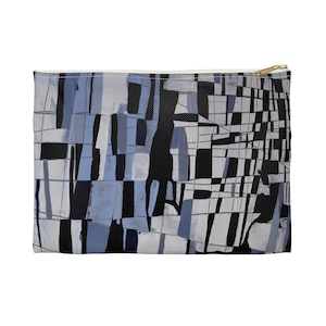 Accessory Pouch, bag with abstract image in shades of blue, white and black, 2 different images, one for each size, Palmei