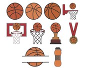 Basketball Hoop Embroidery Design Bundle, Sports Basketball Machine Embroidery File, Instant Download, 7 Size