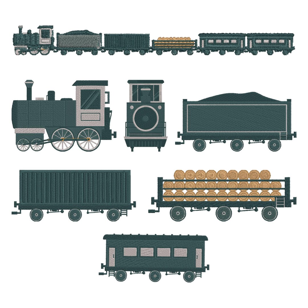 Machine Embroidery Steam Engine Eatsy Train Vintage Steam Embroidery Design, Vintage Steam Railway Car ...
