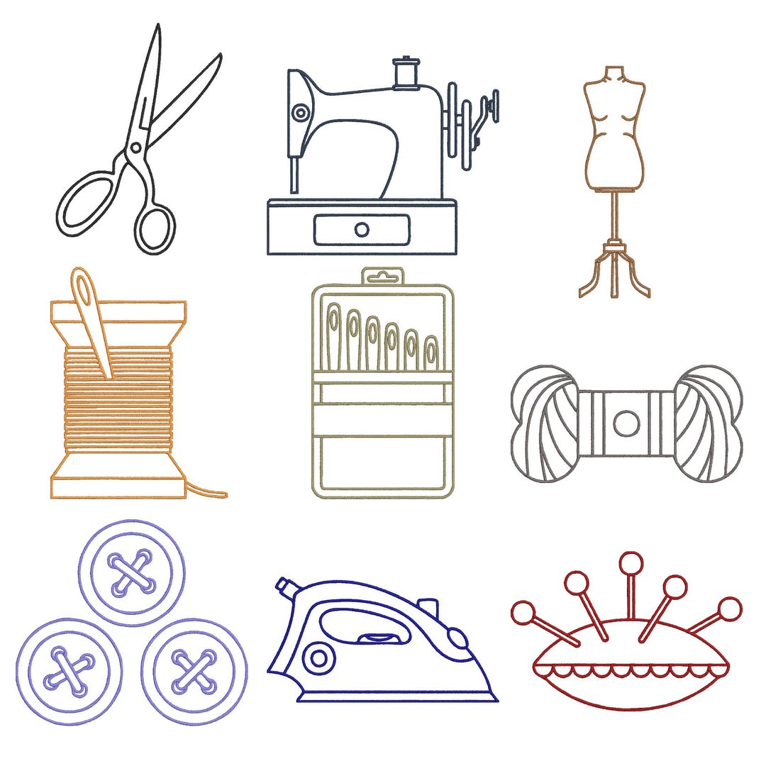 Sewing Tools Embroidery Design, Scissors Sewing Needle Machine ...