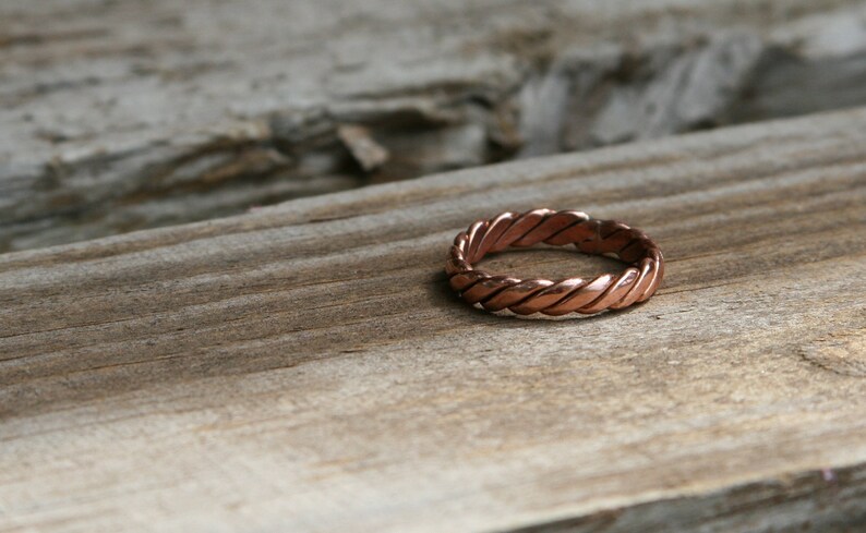 Handmade Twisted Copper Ring image 3