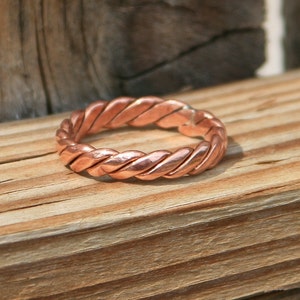 Handmade Twisted Copper Ring image 1