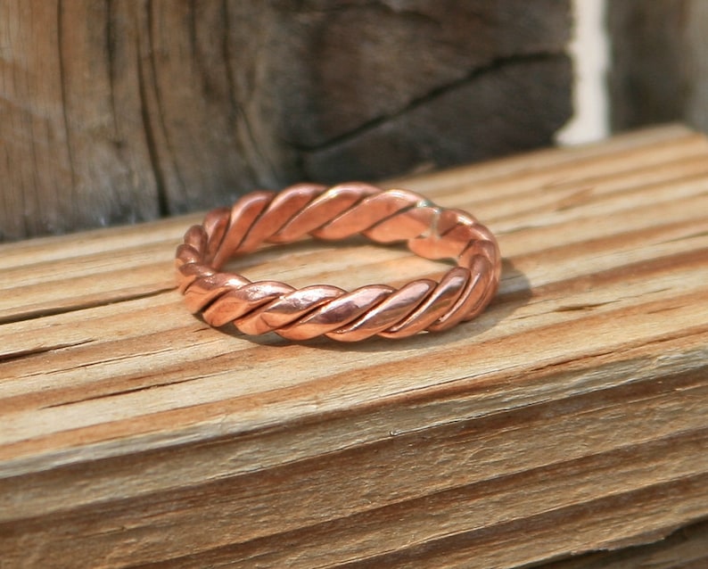 Handmade Twisted Copper Ring Etsy