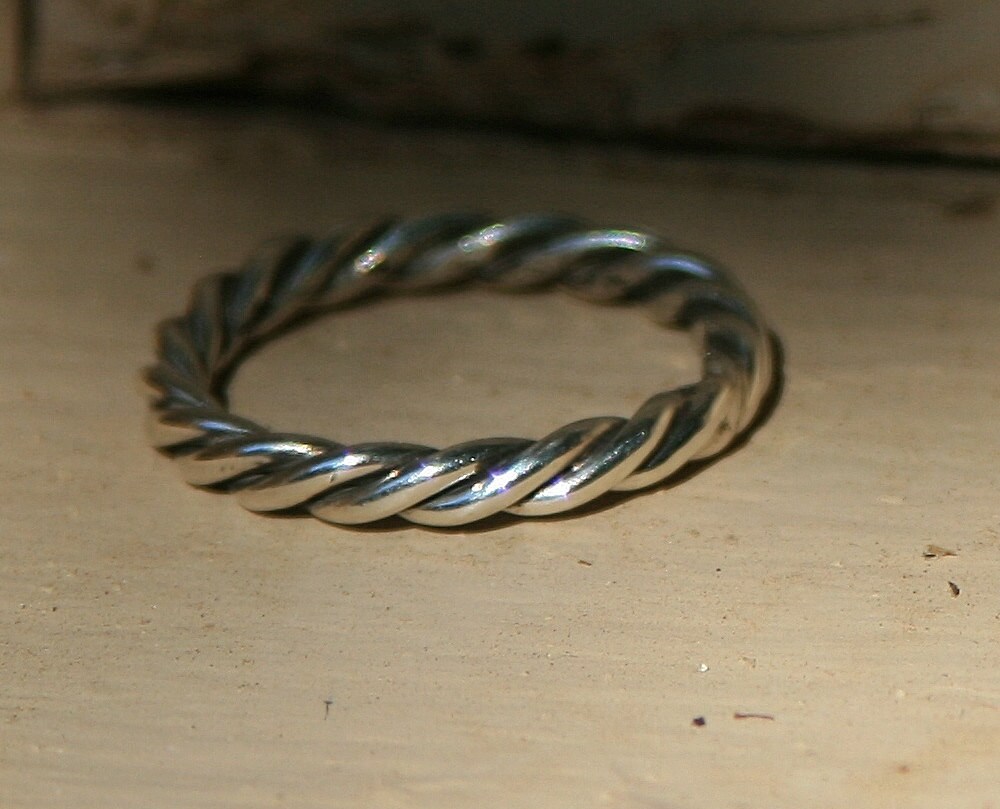 Handmade Sterling Silver Rope Ring | Etsy