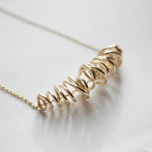Swirl Necklace - Hand Formed Gold or Silver Wire Statement Jewelry