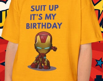 Iron Man Superhero-verjaardagsshirt voor jongeren: Avengers Hero-shirt!