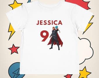 Personalized Toddler Thor Superhero Birthday T-Shirt | Customized Kids Hero Tee for Birthday Celebrations