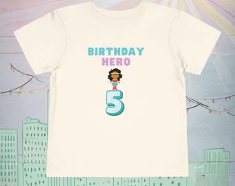 Personalized Toddler Supergirl Birthday Hero Tee Superhero Girl Birthday Shirt