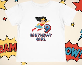 Personalized Toddler Super Girl Birthday Shirt  Custom Age Superhero Tee