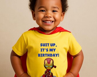 Avengers Hero-shirt Iron Man Superhero-verjaardagsshirt voor peuter: Its My Birthday!