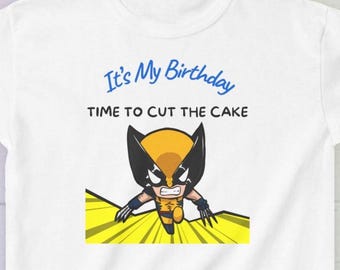 Wolverine Birthday Shirt for Kids – Youth Superhero Cake Time Tee, Comic Hero Birthday T-Shirt