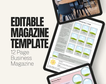 Magazine Template Canva Editable | 12 Page Business Magazine | Wellness Brand Template | Instant Download