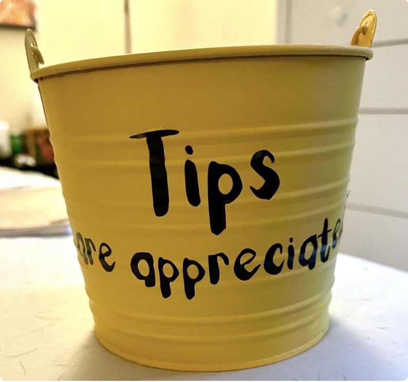 Tip Jar Custom Tip Bucket Personalized Bucket Holder Customized ...