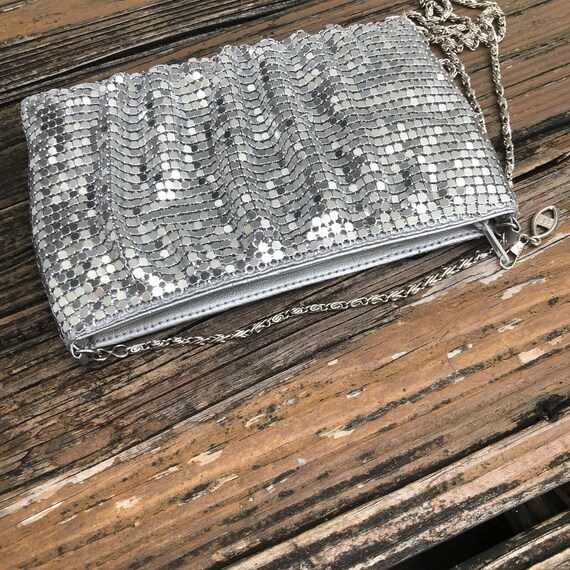 Vintage Y & S Silver Mesh Purse Handbag Bag Pleat… - image 4