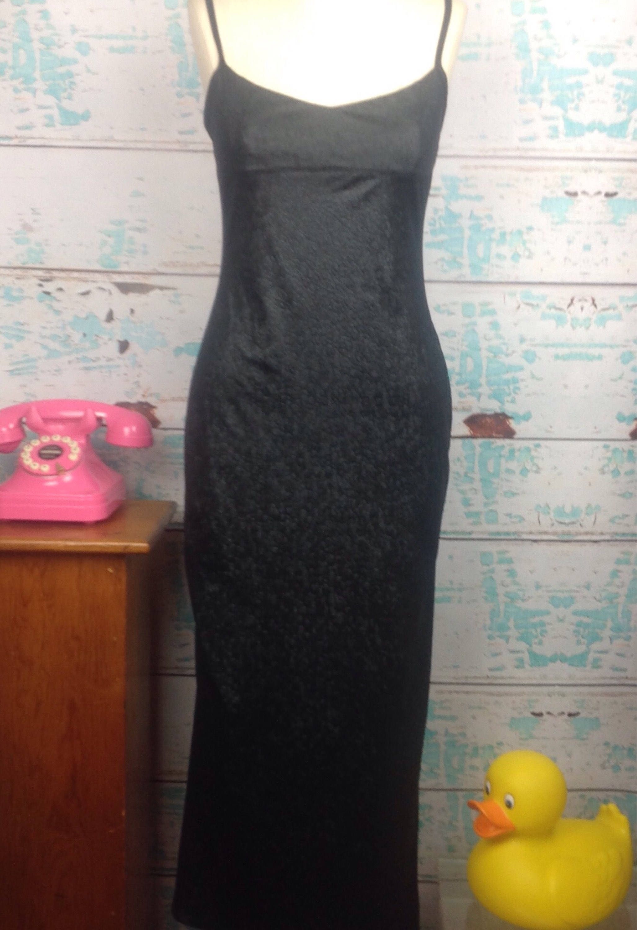 Vtg 90s Privilege Black Prom Dress M 