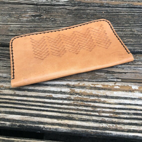 Vintage Tooled Leather Wallet Brown Passport Hold… - image 3