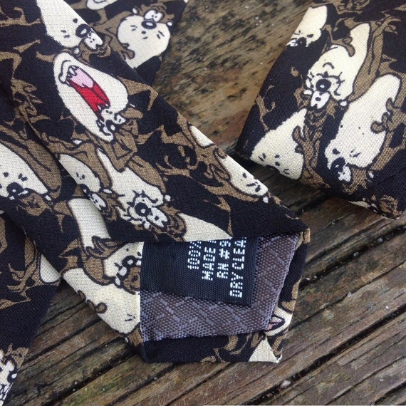 Looney Tunes Tasmanian Devil Taz Tas Tie 100% Silk Me… - Gem