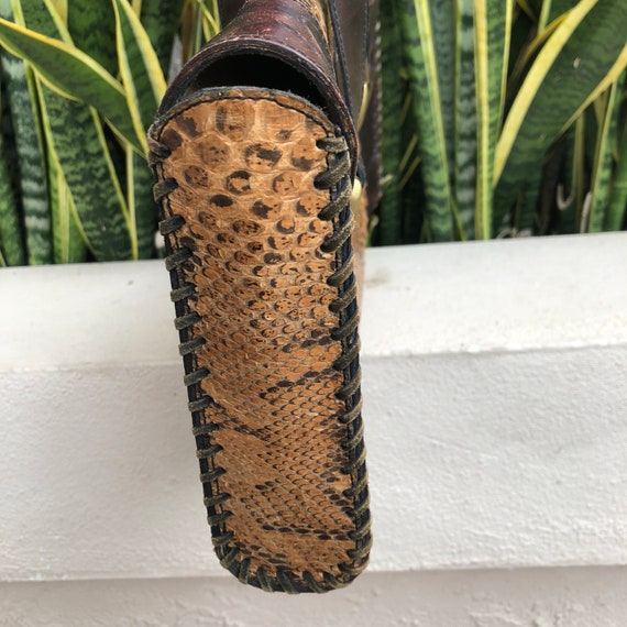 Vintage Ginny Purse Bag Brown Tan Snakeskin Repti… - image 5