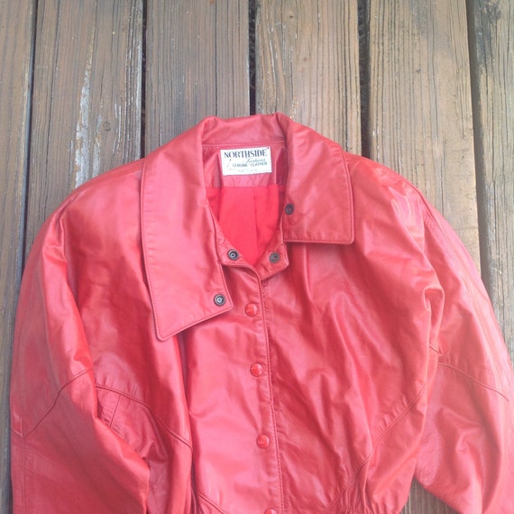 Vintage Northside Fashions Jacket | Red Leather F… - image 3