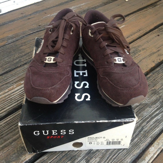 Vintage Guess Sport Brown Suede Sneakers Sz 8.5 E… - image 1