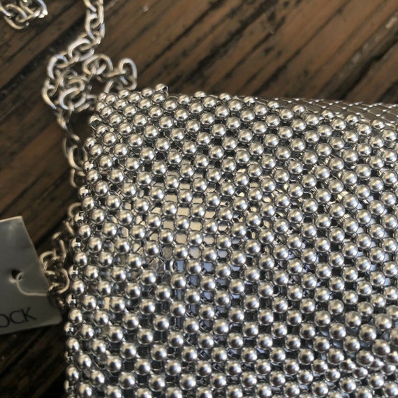 Vintage Jessica McClintock Silver Mesh Bow Purse … - image 4