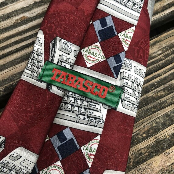 Vintage Tabasco Computer Keyboard Silk Tie Novelt… - image 3