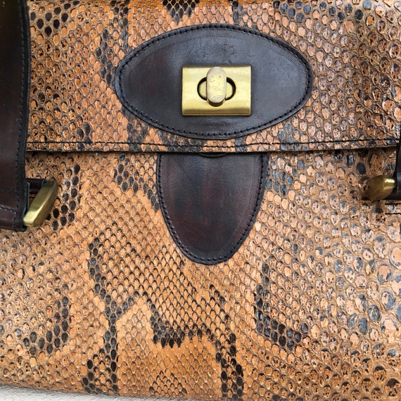 Vintage Ginny Purse Bag Brown Tan Snakeskin Repti… - image 3