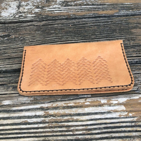 Vintage Tooled Leather Wallet Brown Passport Hold… - image 4