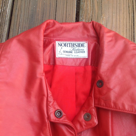 Vintage Northside Fashions Jacket | Red Leather F… - image 4
