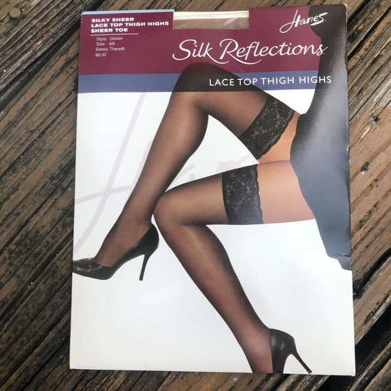 Hanes Silk Reflections Sandalfoot Barely There ThighHigh Stockings