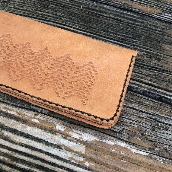 Vintage Tooled Leather Wallet Brown Passport Hold… - image 2