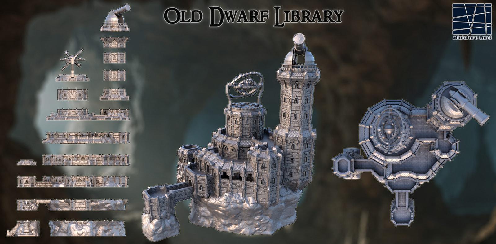 Old Dwarf Library DND, Wargames Tabletop Terrain - Etsy