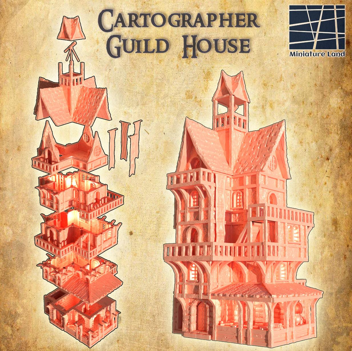 Medieval Cartographer Guild House DND, Wargames Tabletop Terrain - Etsy
