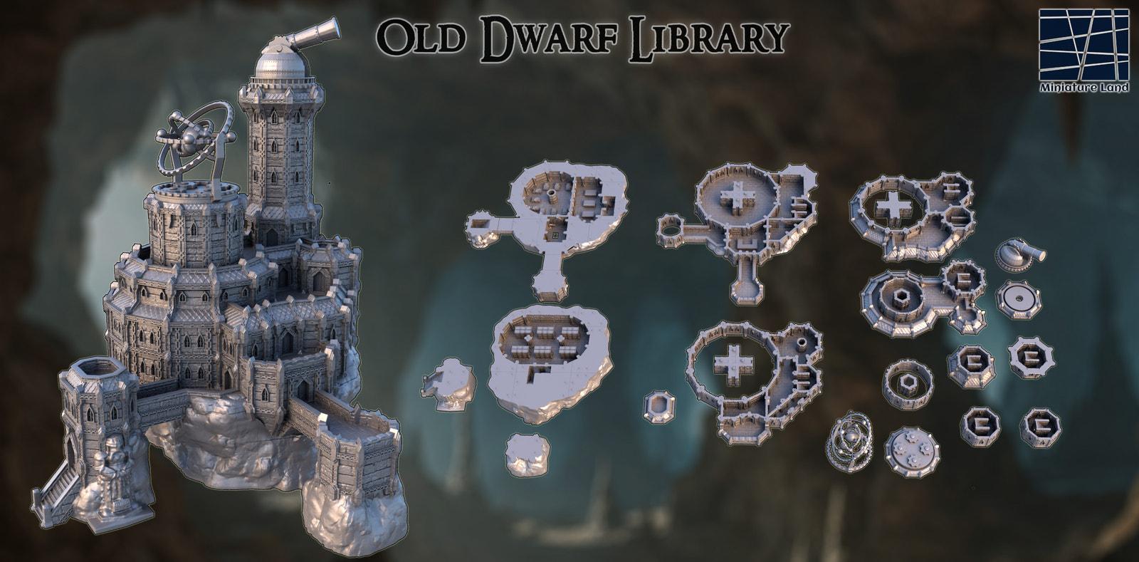 Old Dwarf Library DND, Wargames Tabletop Terrain - Etsy