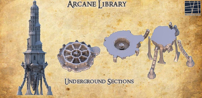 Medieval Arcane Library DND, Wargames Tabletop Terrain - Etsy