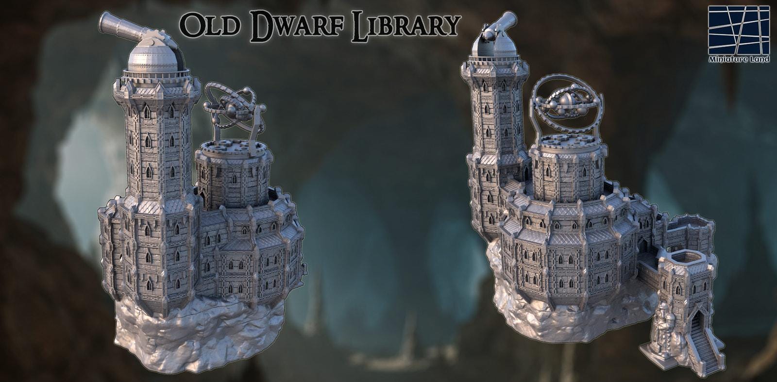 Old Dwarf Library DND, Wargames Tabletop Terrain - Etsy