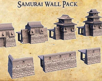 Modular Samurai Walls tabletop Terrain 28mm
