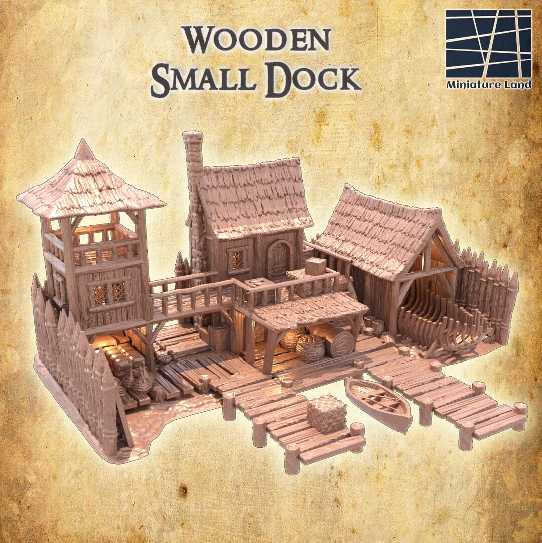 Medieval Wooden Small Dock DND, Wargames Tabletop Terrain - Etsy