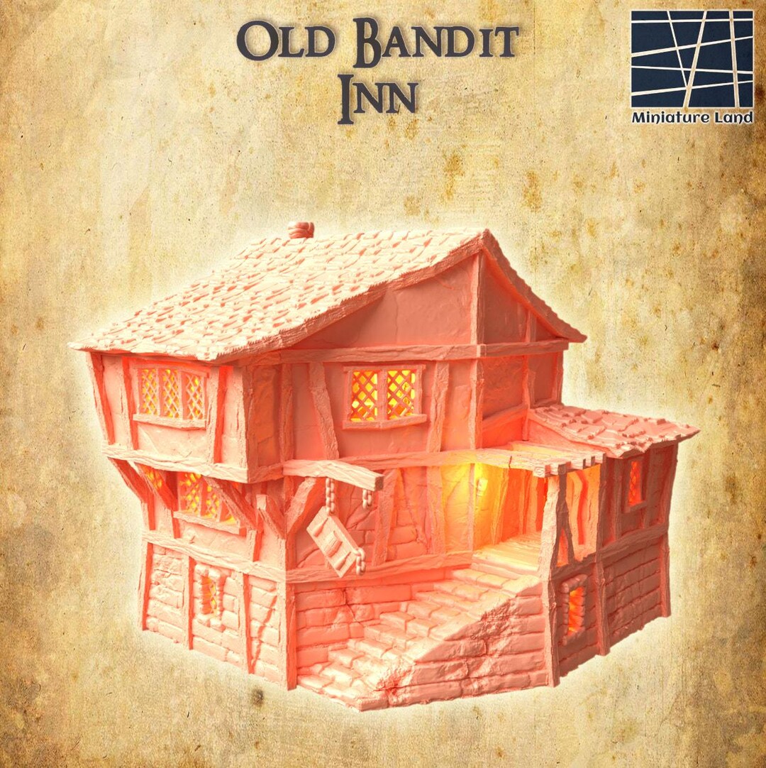 Dnd Rustic Inn Medieval Old Bandit Inn DND, Wargames Tabletop Terrain - Etsy