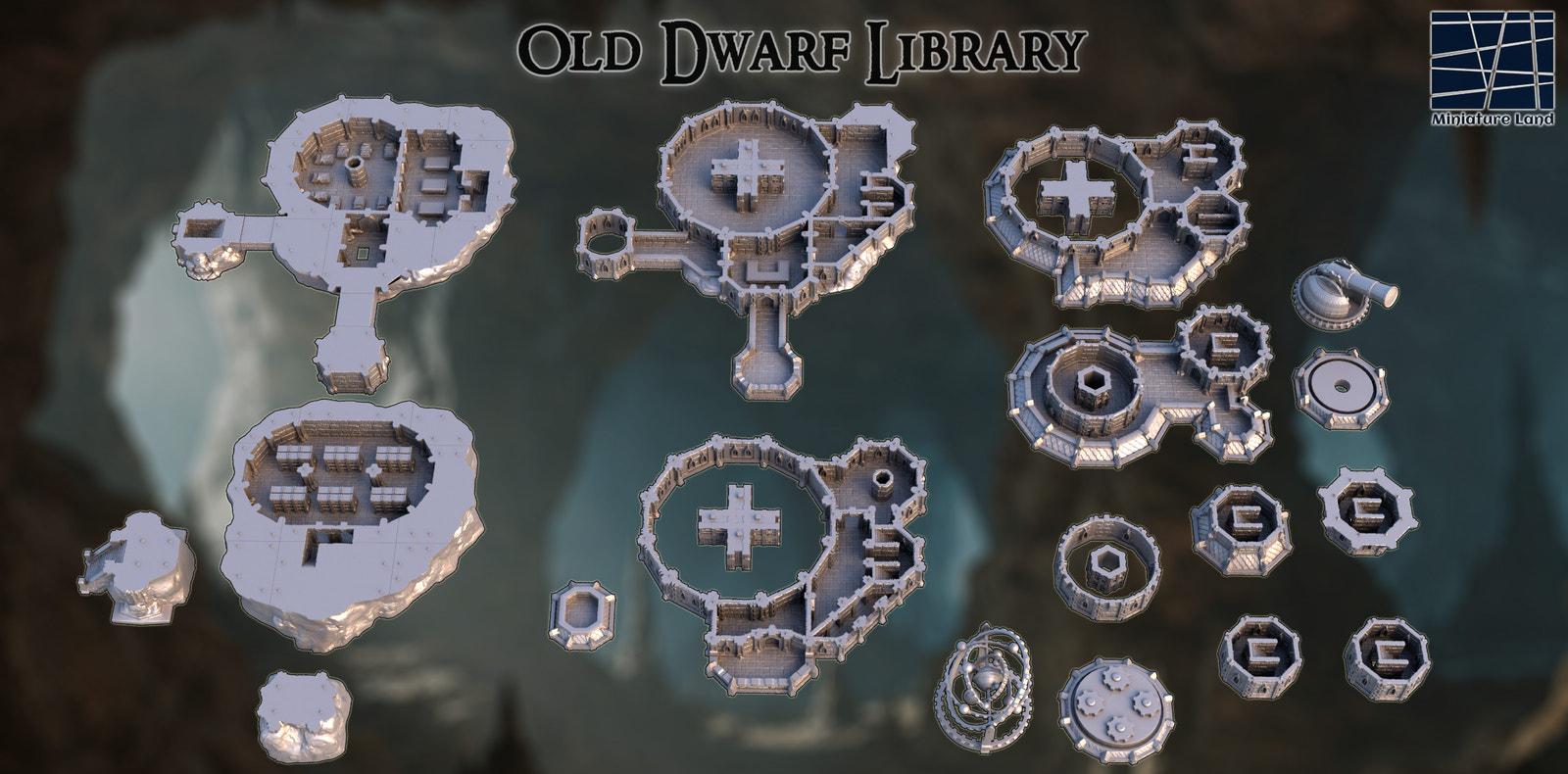 Old Dwarf Library DND, Wargames Tabletop Terrain - Etsy
