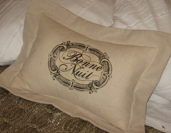 Bonne Nuit Good Night in French Pillow Bonne nuit pillow | Etsy