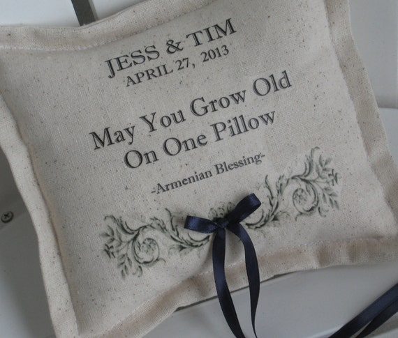 Ring Bearer Pillows Personalized Armenian Blessing Grow Old Etsy