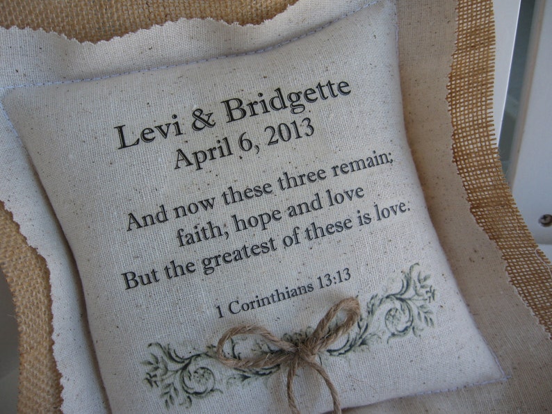 Ring Bearer Pillows Personalized Bible Verse Custom Etsy
